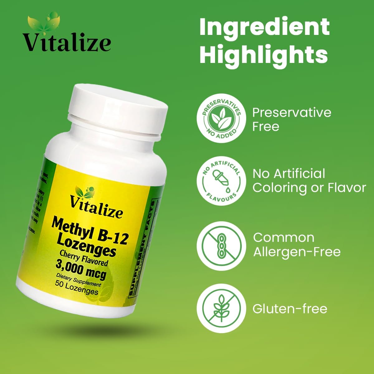 Cherry Flavored Methyl B12 Lozenges - 3000 MCG | Energy Supplement for Liver Health | 50 Lozenges | Vitamin B12 Methylcobalamin | Supports Energy Production