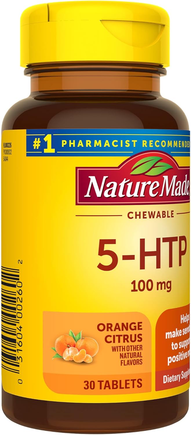 Chewable 5-HTP 100mg Supplement for Mood Support - 30 Chewable Tablets - BoostGo Australia