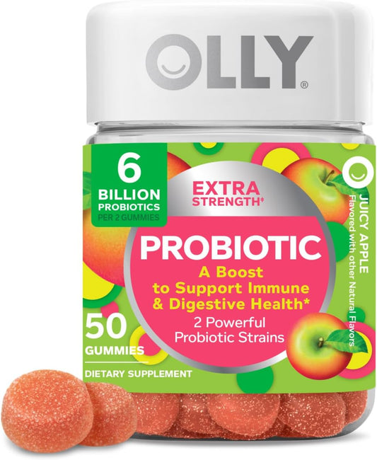 Chewable Gummy Probiotic Supplement with Extra Strength Formula for Gut Health
