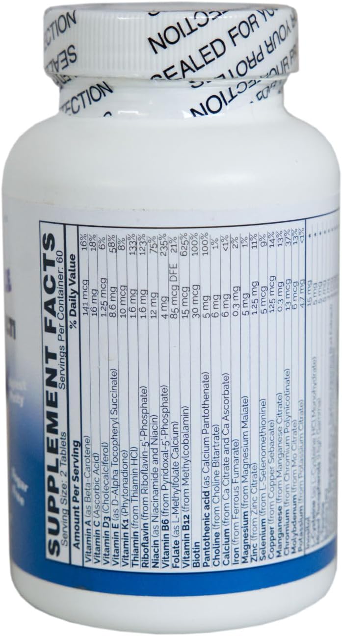Chewable Non-GMO Kids Multivitamin Tablets - PDI Health Products Distributors - 120 Tablets - Xylitol & Stevia Sweetened - No Artificial Ingredients