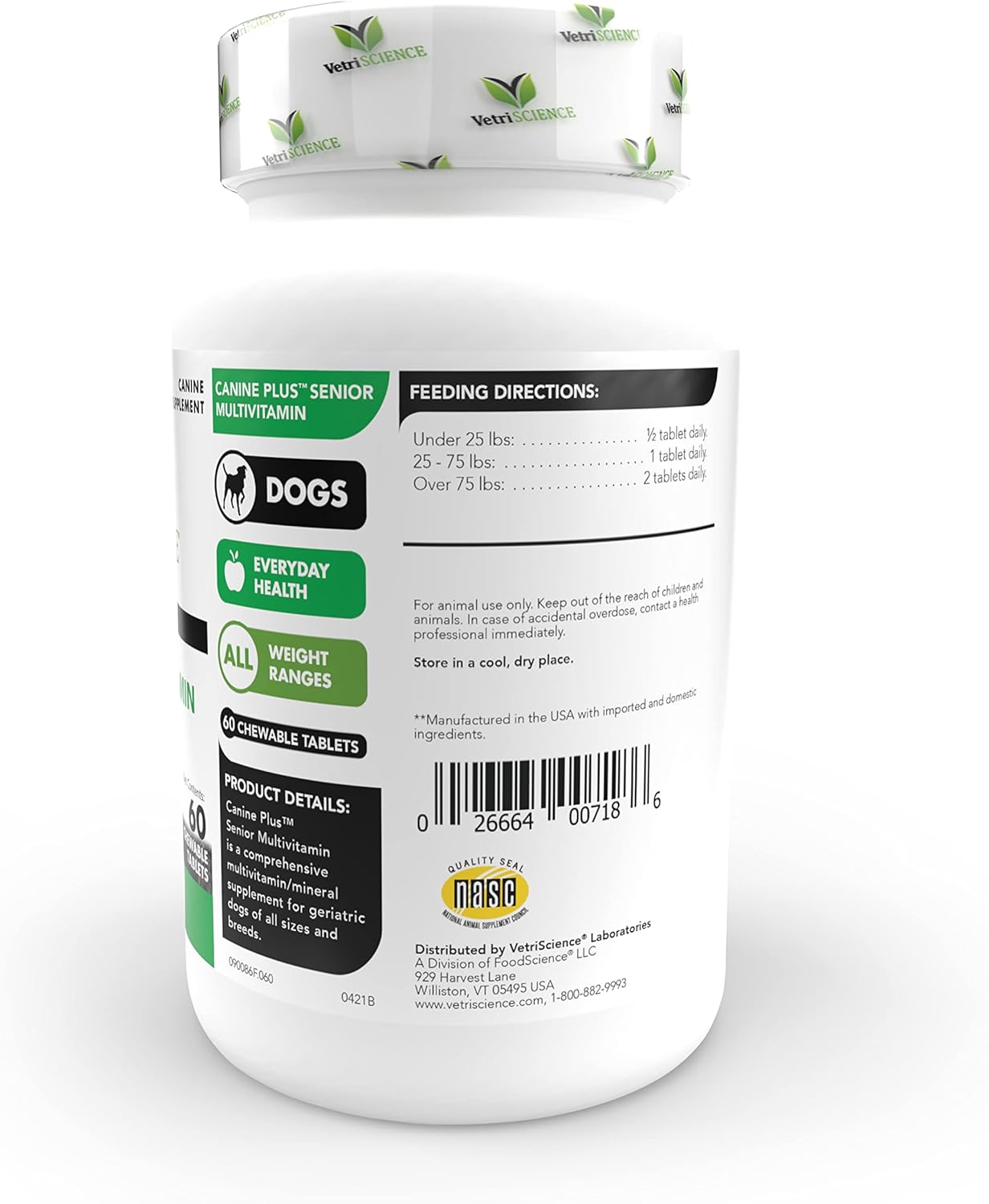 Chewable Senior Dog Multivitamin with 25+ Key Nutrients for Homemade and Raw Diets