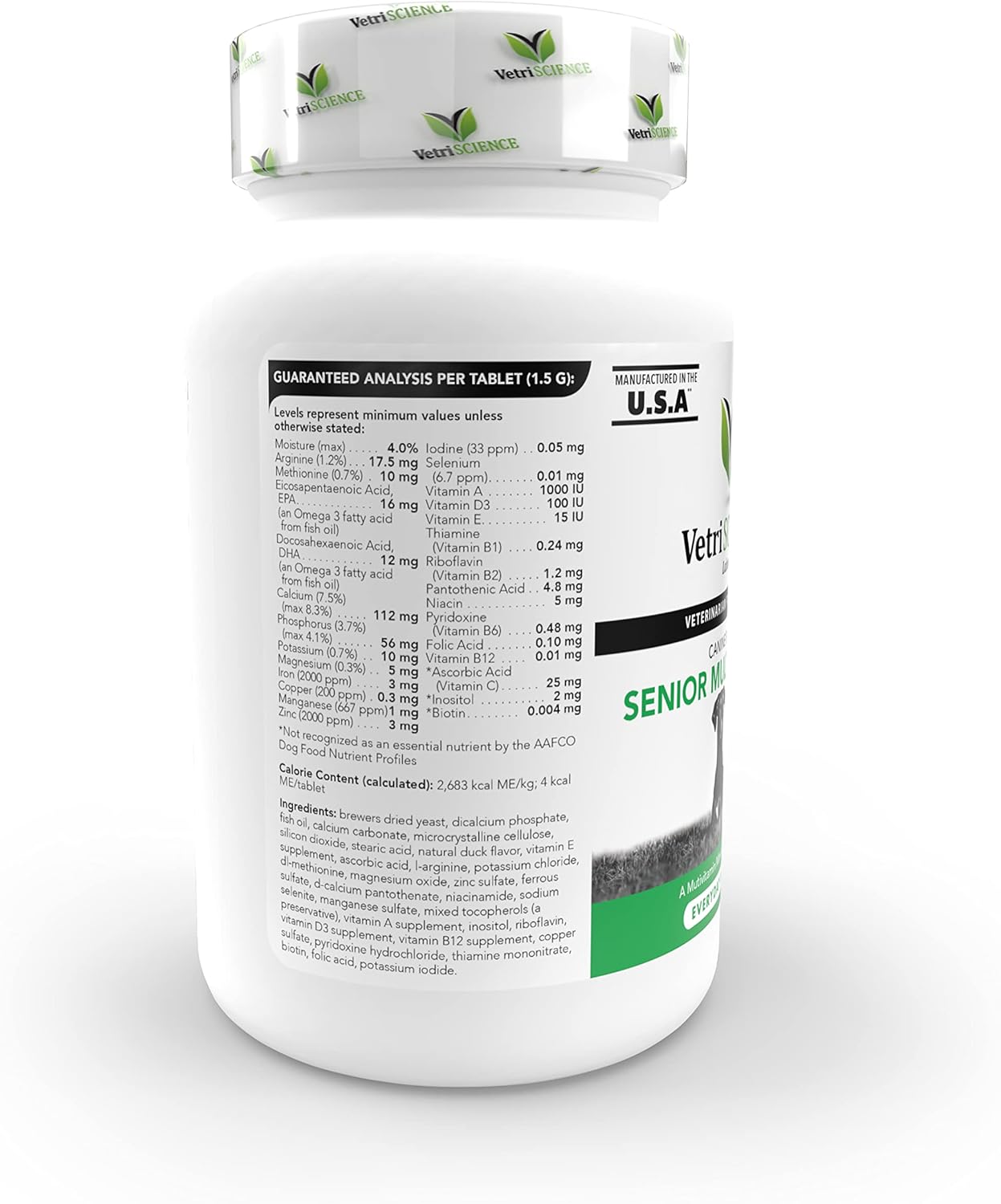 Chewable Senior Dog Multivitamin with 25+ Key Nutrients for Homemade and Raw Diets