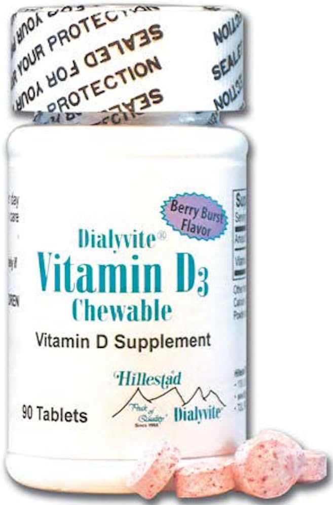 Chewable Vitamin D3 Supplement (2,000 IU) - 90 Tablets by Dialyvite for Daily Support