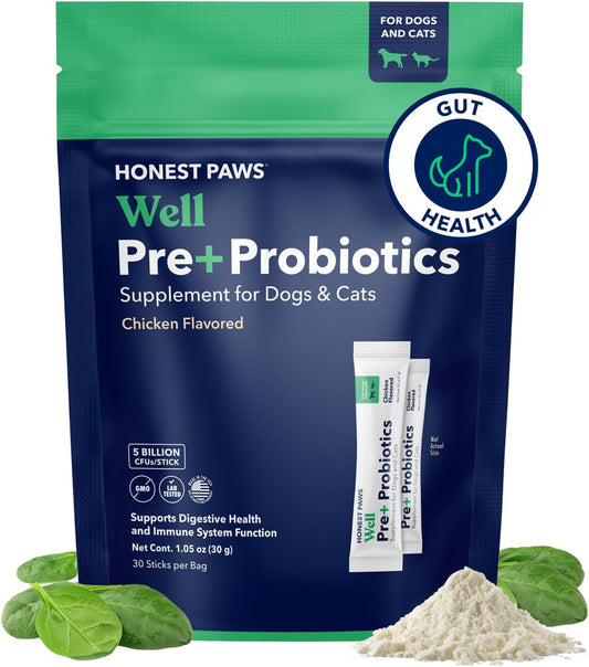 Chicken Flavored Probiotic Powder for Dogs - Supports Digestion & Immune Health with Prebiotic, Made in USA (30 Sticks) - BoostGo Australia