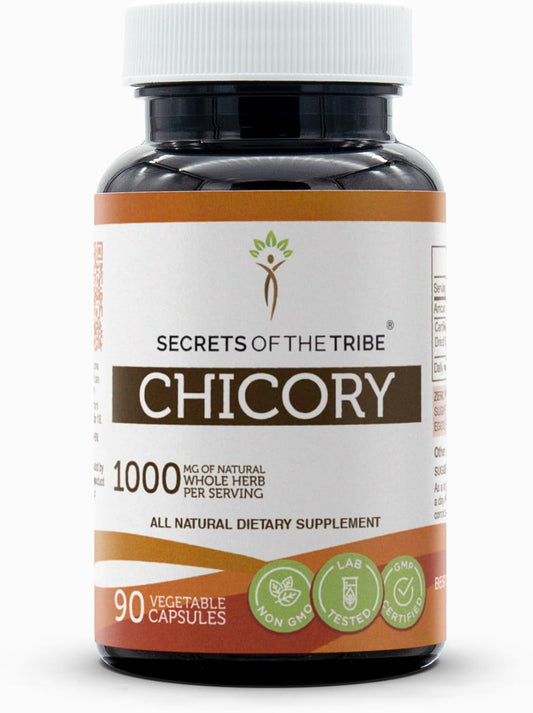 Chicory Root Capsules 1000mg - Secrets of the Tribe - 90 Capsules