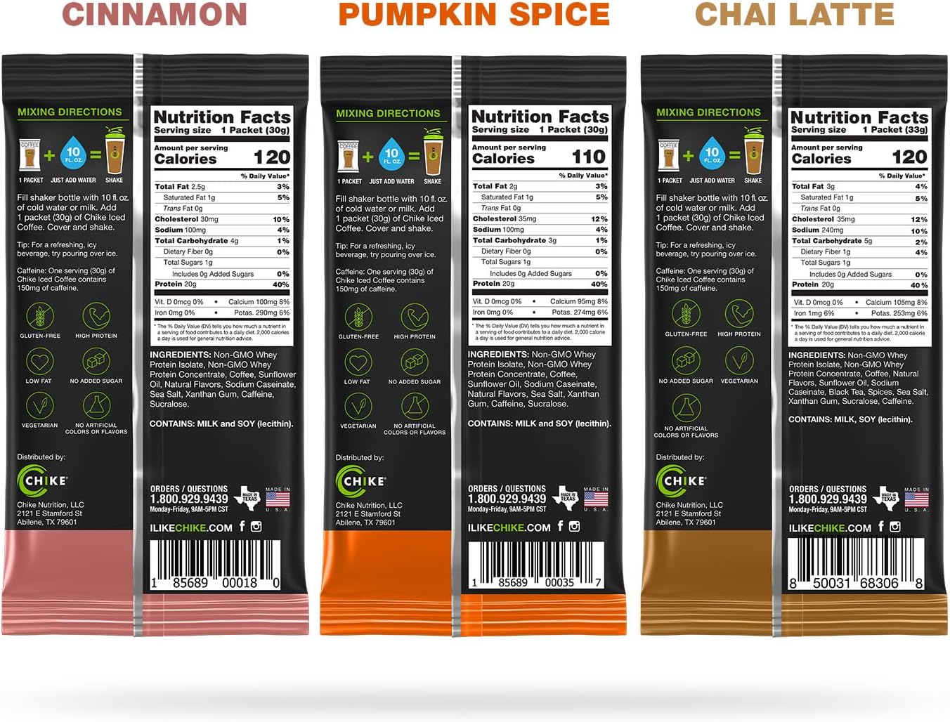 Chike Autumn Spice High Protein Iced Coffee Sampler Pack - 20g Protein, 2 Shots Espresso, Keto & Gluten Free - 6 Pack
