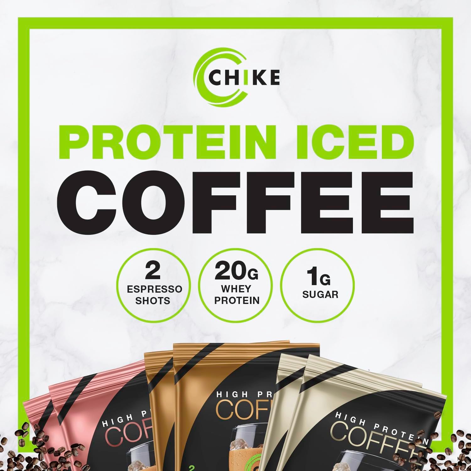 Chike Latte Love High Protein Iced Coffee Sampler Pack - 20g Protein, 2 Espresso Shots, Keto & Gluten Free - 6 Packets