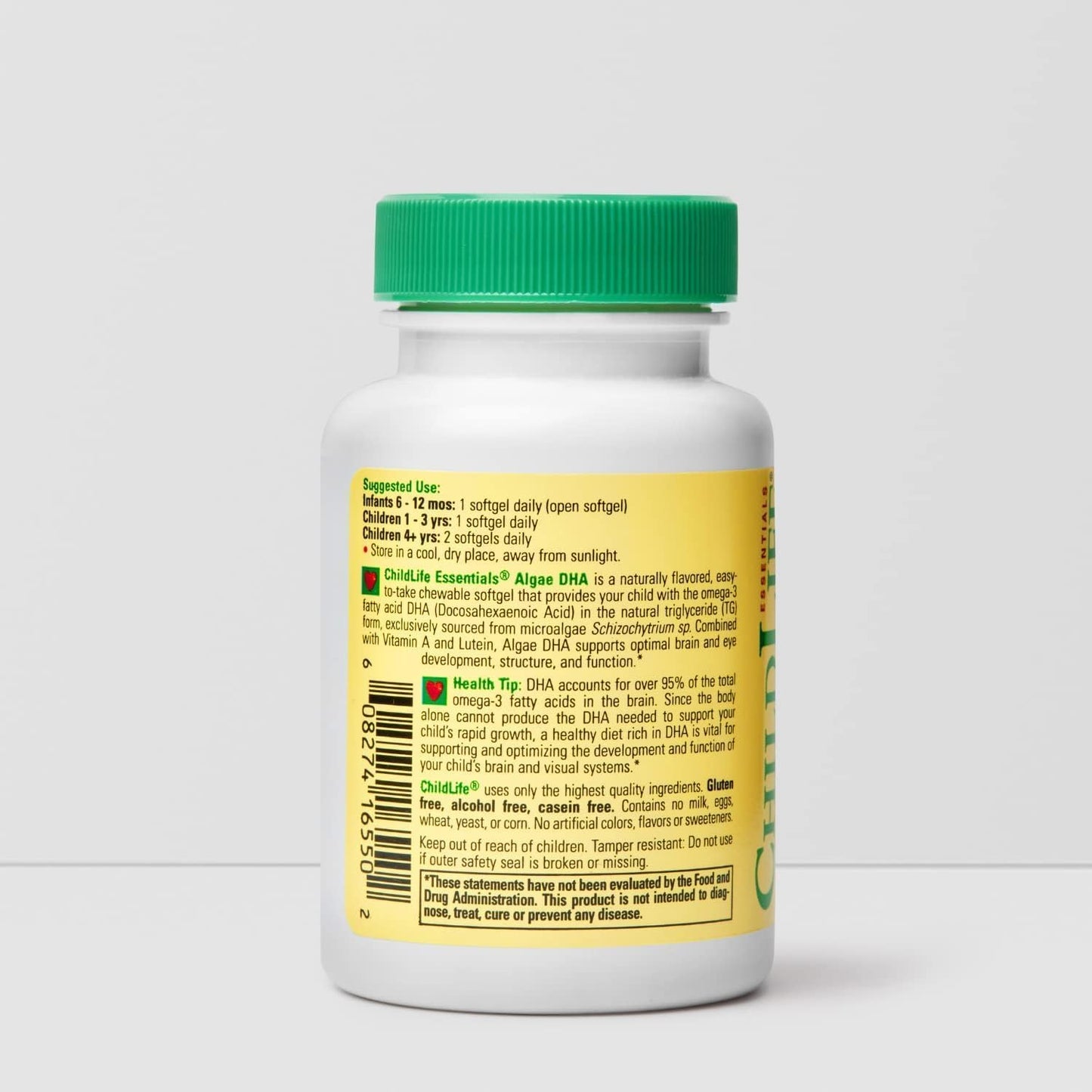 ChildLife Essentials Algae DHA - Omega 3 Supplement for Kids - Fish Oil Alternative - Algae Oil for Toddlers & Children - Berry Flavor, 60 Softgels