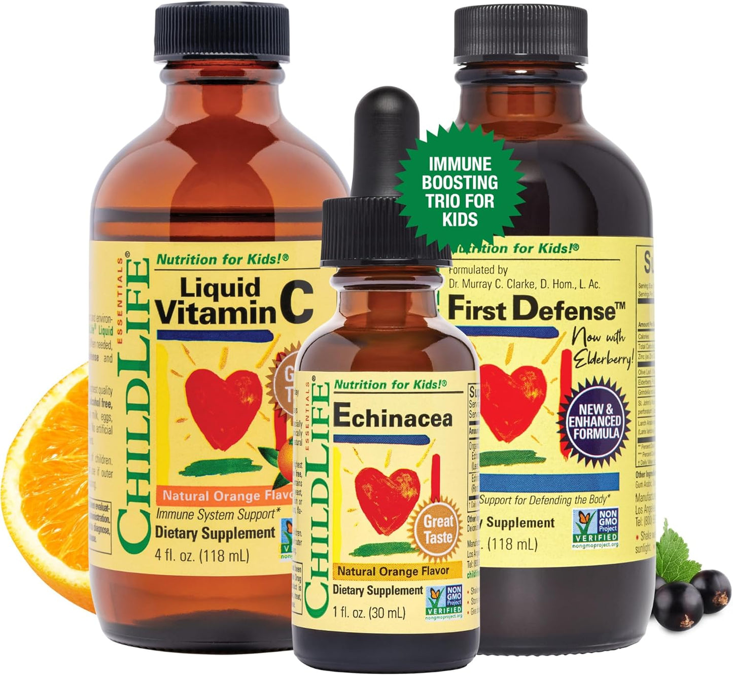 ChildLife Essentials Immune Support Bundle - Liquid Vitamin C, First Defense, Echinacea - Boosts Immune System for Babies, Children, Toddlers - BoostGo Australia