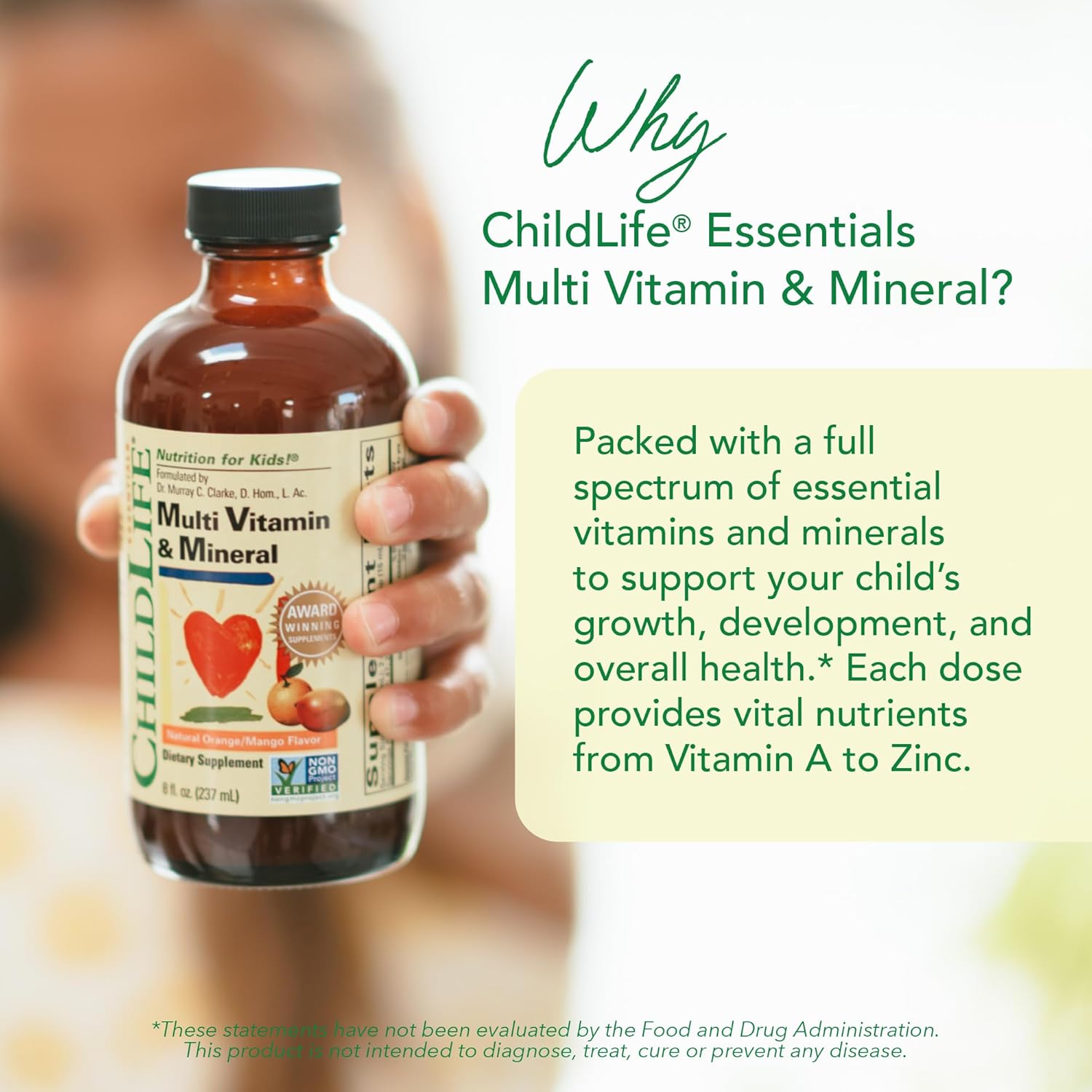 ChildLife Essentials Liquid Multivitamin for Kids - Natural Orange & Mango Flavor - 8 Fl Oz (Pack of 3) - Kids Vitamins & Minerals - Toddler & Baby Multivitamin