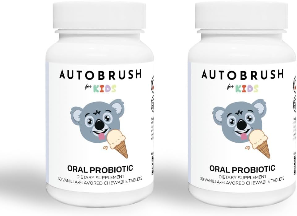 Children's Oral-Care Probiotic Tablets for Healthy Teeth and Gums - 30 Count Vanilla Flavor