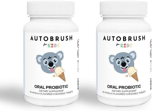 Children's Oral-Care Probiotic Tablets for Healthy Teeth and Gums - 30 Count Vanilla Flavor