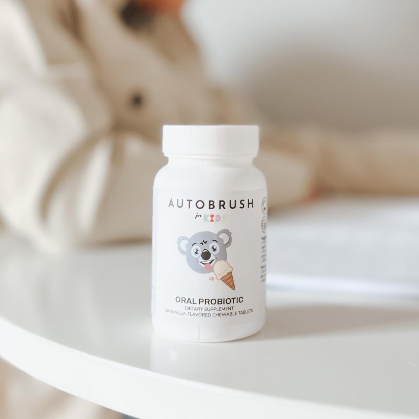 Children's Oral-Care Probiotic Tablets for Healthy Teeth and Gums - 30 Count Vanilla Flavor