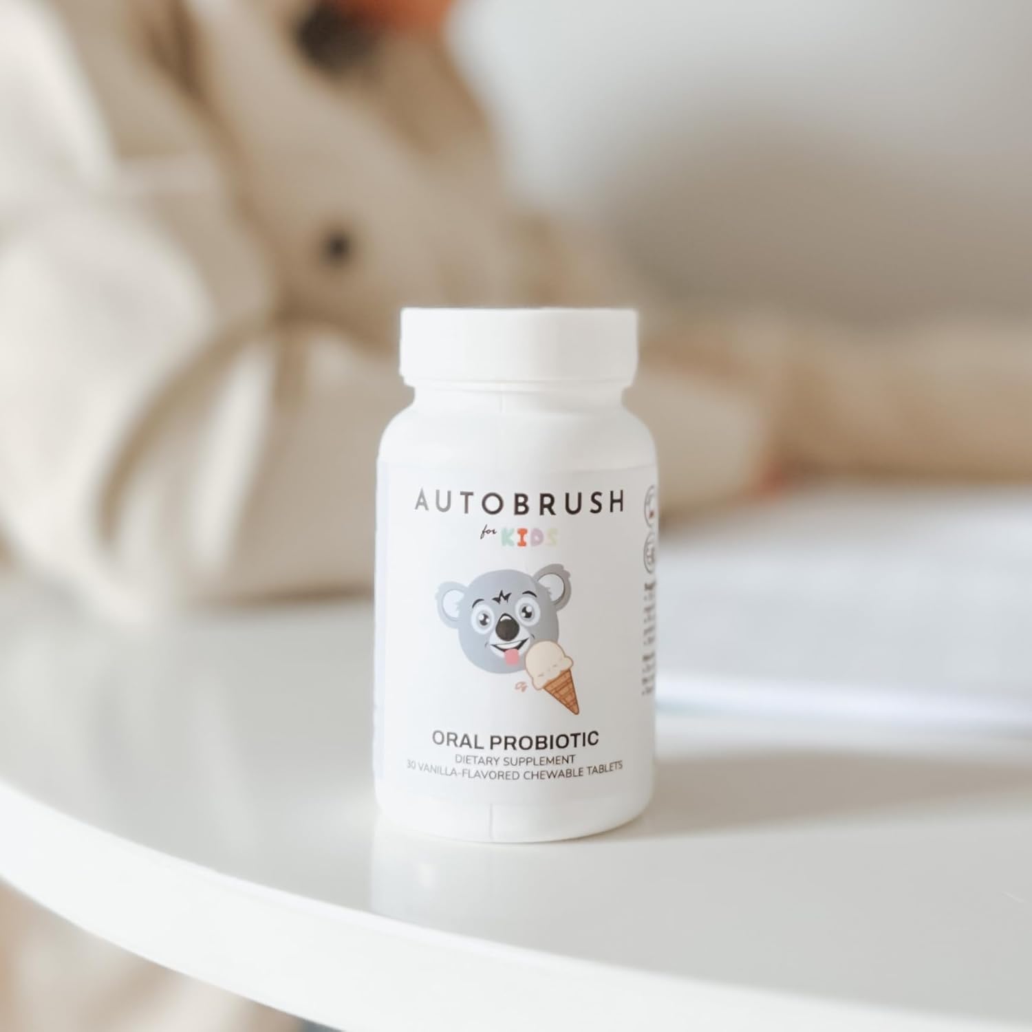 Children's Oral-Care Probiotic Tablets for Healthy Teeth and Gums - 30 Count Vanilla Flavor