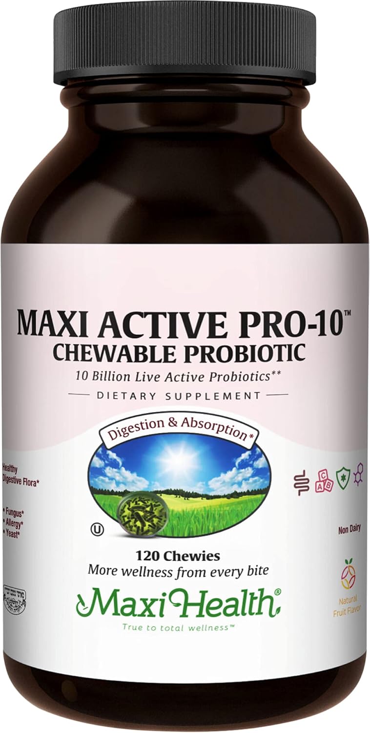 Children's Probiotic Chewables with 15 Strains for Digestive & Immune Health - 10 Billion Probiotic Blend - Dairy-Free, Kosher - Supports Gut Health - 60 ct (Shelf Stable)