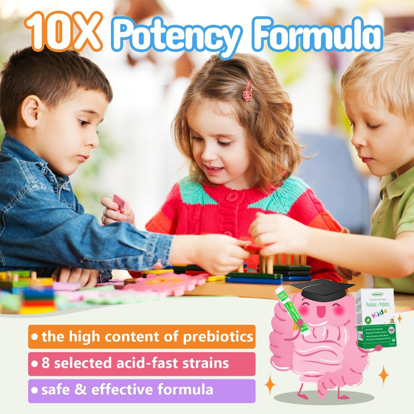 Children's Probiotic & Prebiotic Powder for Digestive & Immune Support, Ages 3+, Non-GMO, Gluten-Free, 30 Packets, 5 Billion CFUs
