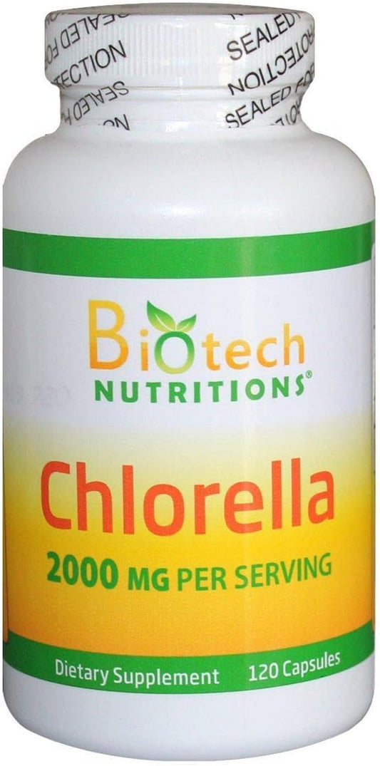 Chlorella 2000mg Vegetable Capsules - Biotech Nutritions - 120 Count