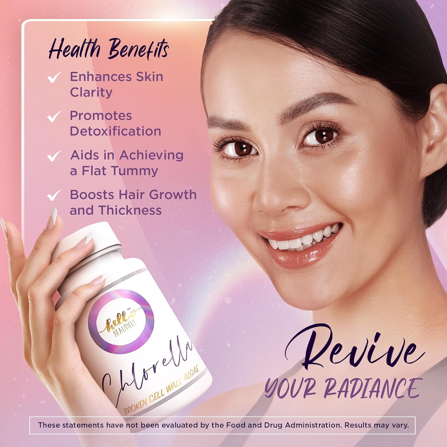 Chlorella Broken Cell Wall Algae Capsules - Hair Growth & Gut Health - 500mg, 60 Count