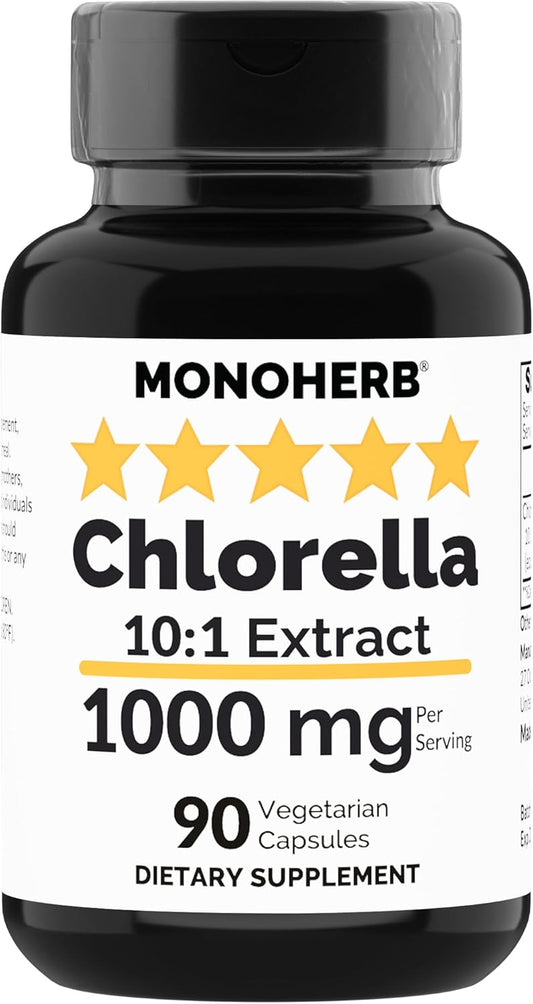 Chlorella Extract Capsules - 1000 mg, 90 Vegetarian Capsules by MONOHERB