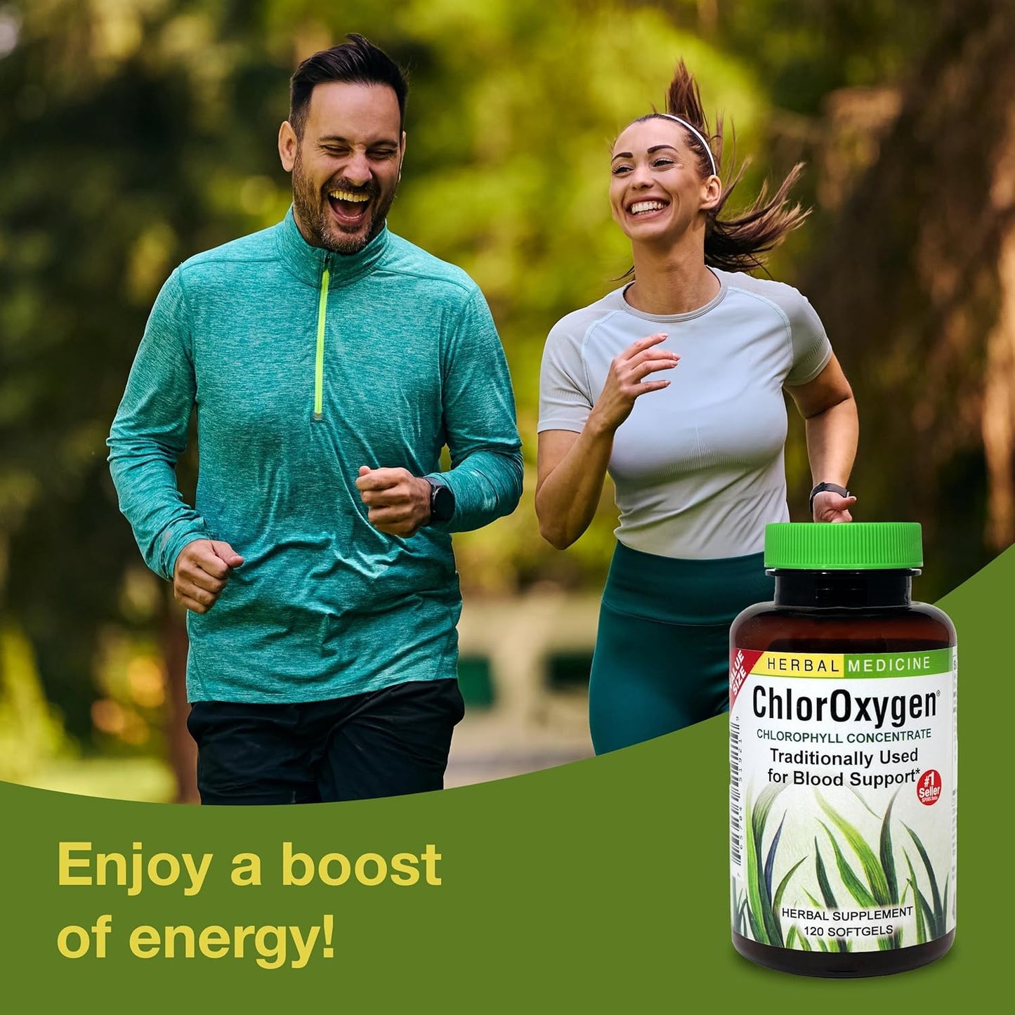ChlorOxygen Chlorophyll Concentrate Softgels for Healthy Blood Circulation, High-Altitude & Energy Support - 120 Servings