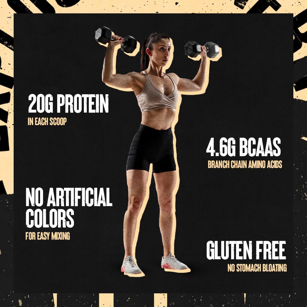 Chocolate Animal Whey Protein Powder: 100% Whey Blend for Pre/Post Workout, Recovery, Low Sugar Meal Replacement with BCAAs - 4 lb