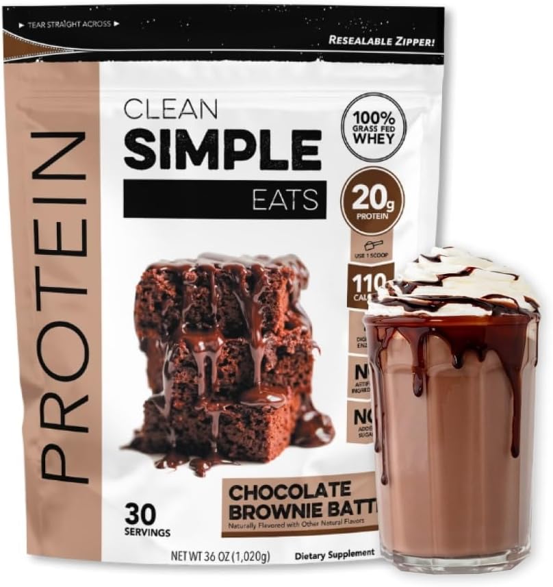Chocolate Brownie Batter Whey Protein Powder - Natural Sweetened, Cold-Processed, 20g Protein (30 Servings)