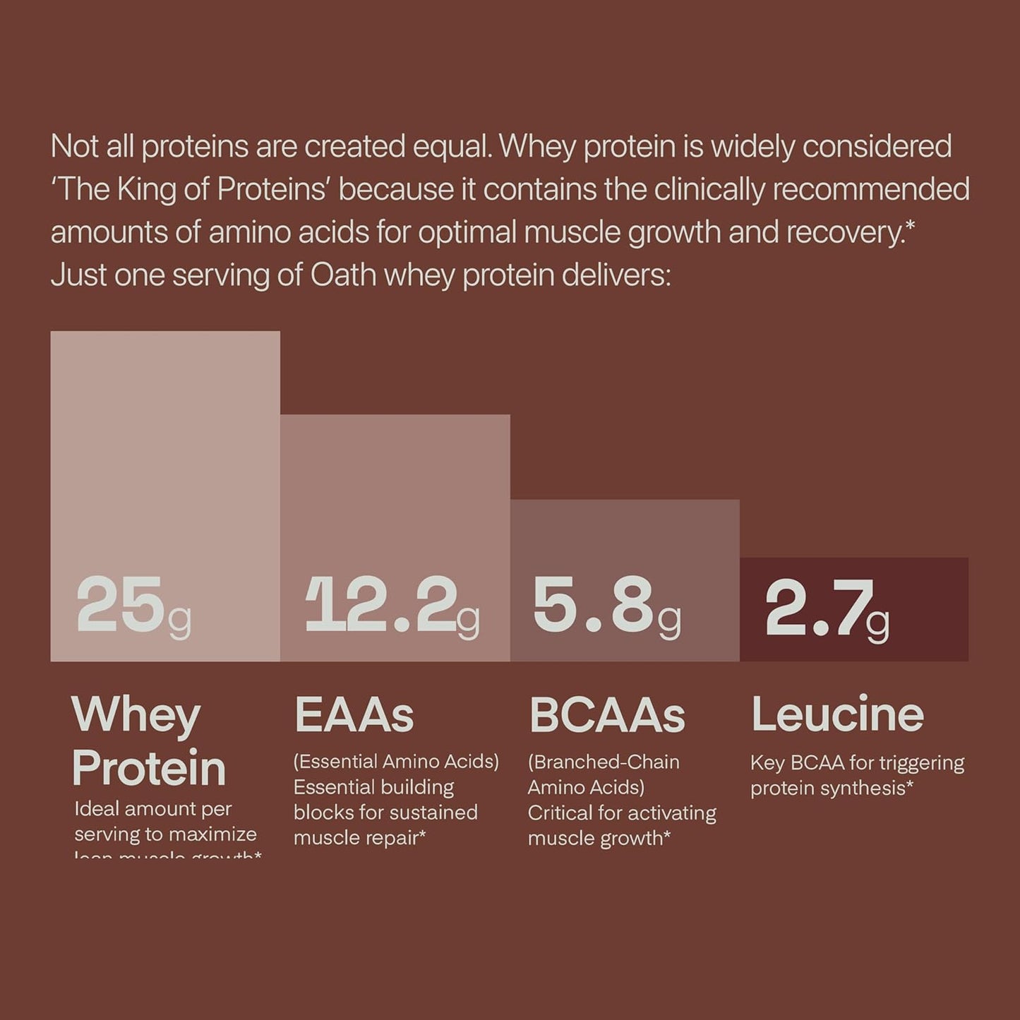 Chocolate Brownie Whey Protein Powder - 25g Protein, 1g Sugar, 2lbs - OATH NUTRITION