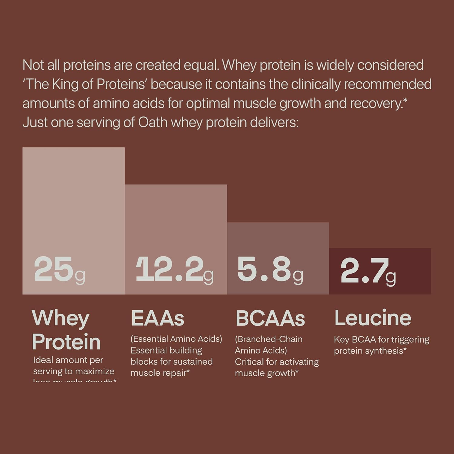 Chocolate Brownie Whey Protein Powder - 25g Protein, 1g Sugar, 2lbs - OATH NUTRITION
