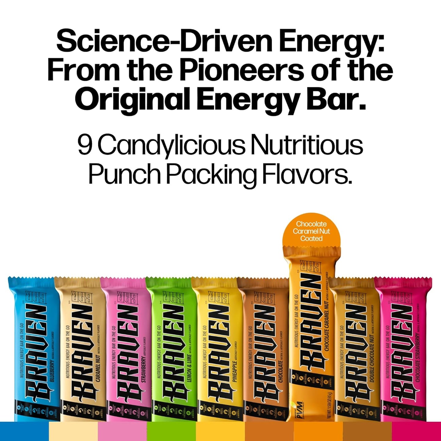 Chocolate Caramel Nut Energy Bars - 20 Pack, 1.59 oz Each - 5g Protein Energy Chews - Gluten Free Snacks for Running, Hiking, Sports