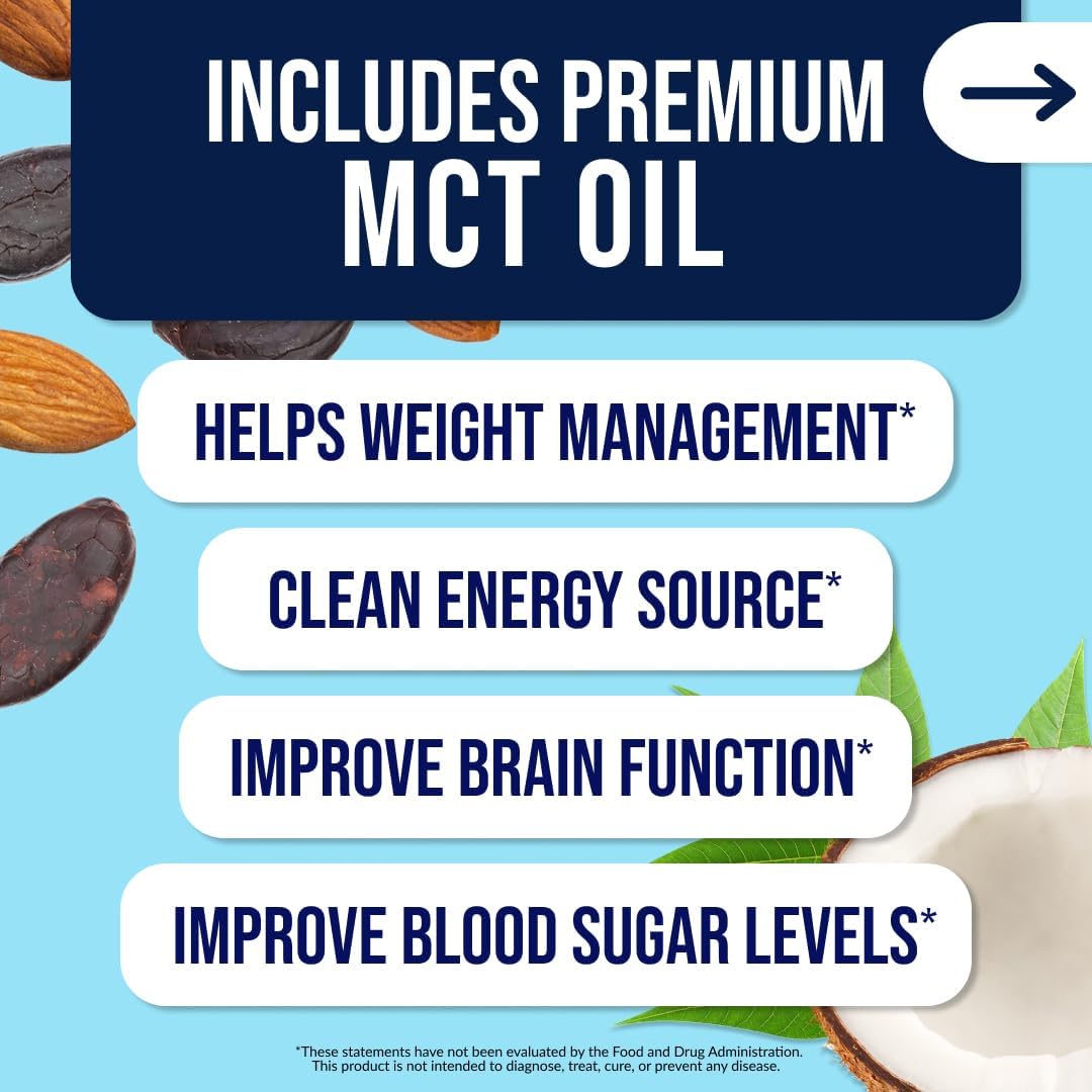 Chocolate Coconut Almond Protein Powder - Plant Based with MCT Oil, Gluten-Free, Soy-Free - 30 Servings