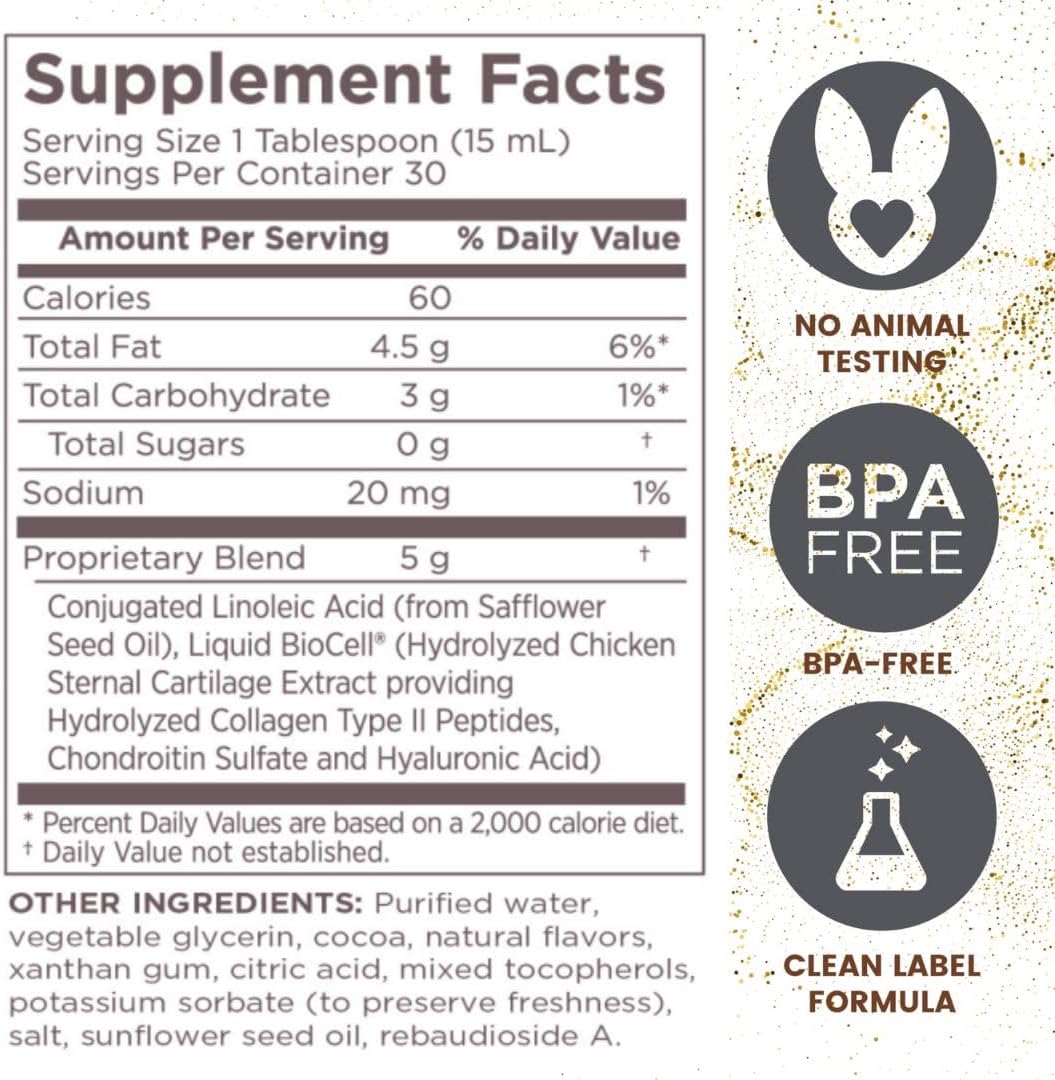 Chocolate Collagen and CLA Liquid Supplement - 15.2 fl oz