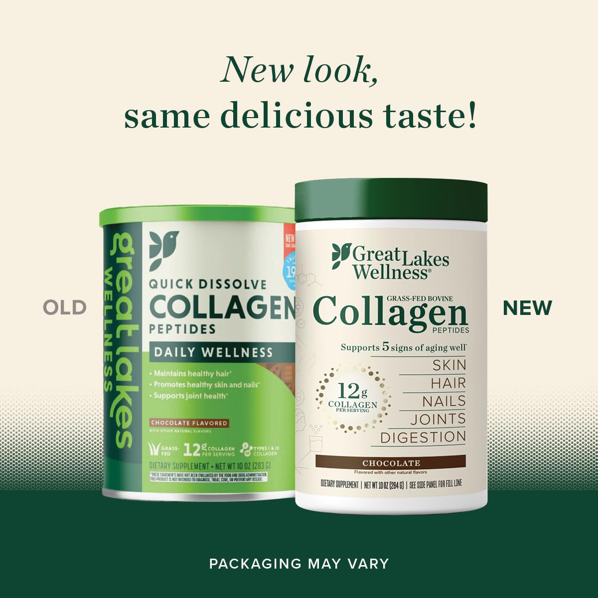 Chocolate Flavored Collagen Peptides Powder for Skin, Hair, Nails, Joints & Digestion - Great Lakes Wellness - 10 oz - BoostGo Australia