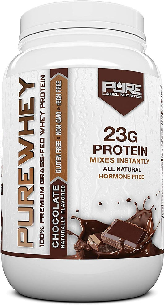 Chocolate Flavored Grass Fed Whey Protein Concentrate Powder for Muscle Building & Recovery - 2lbs