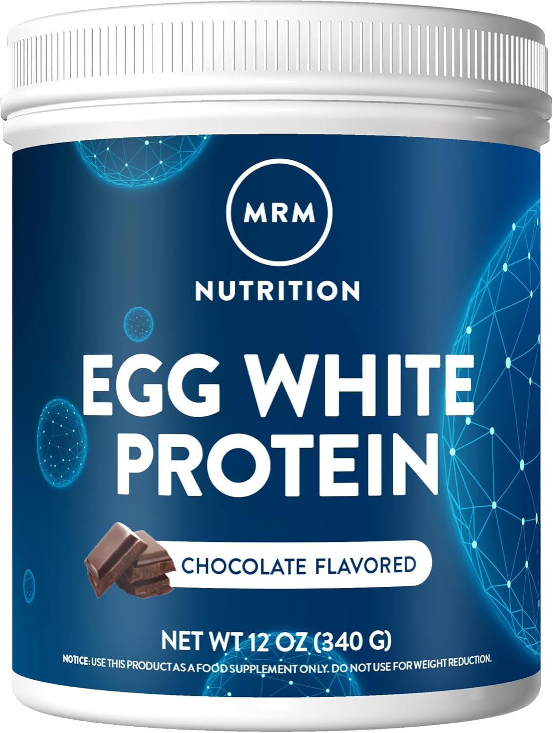 Chocolate Flavored MRM Nutrition Egg White Protein Powder - 23g Protein, Fat-Free, Digestive Enzymes, Clinically Tested - 10 Servings