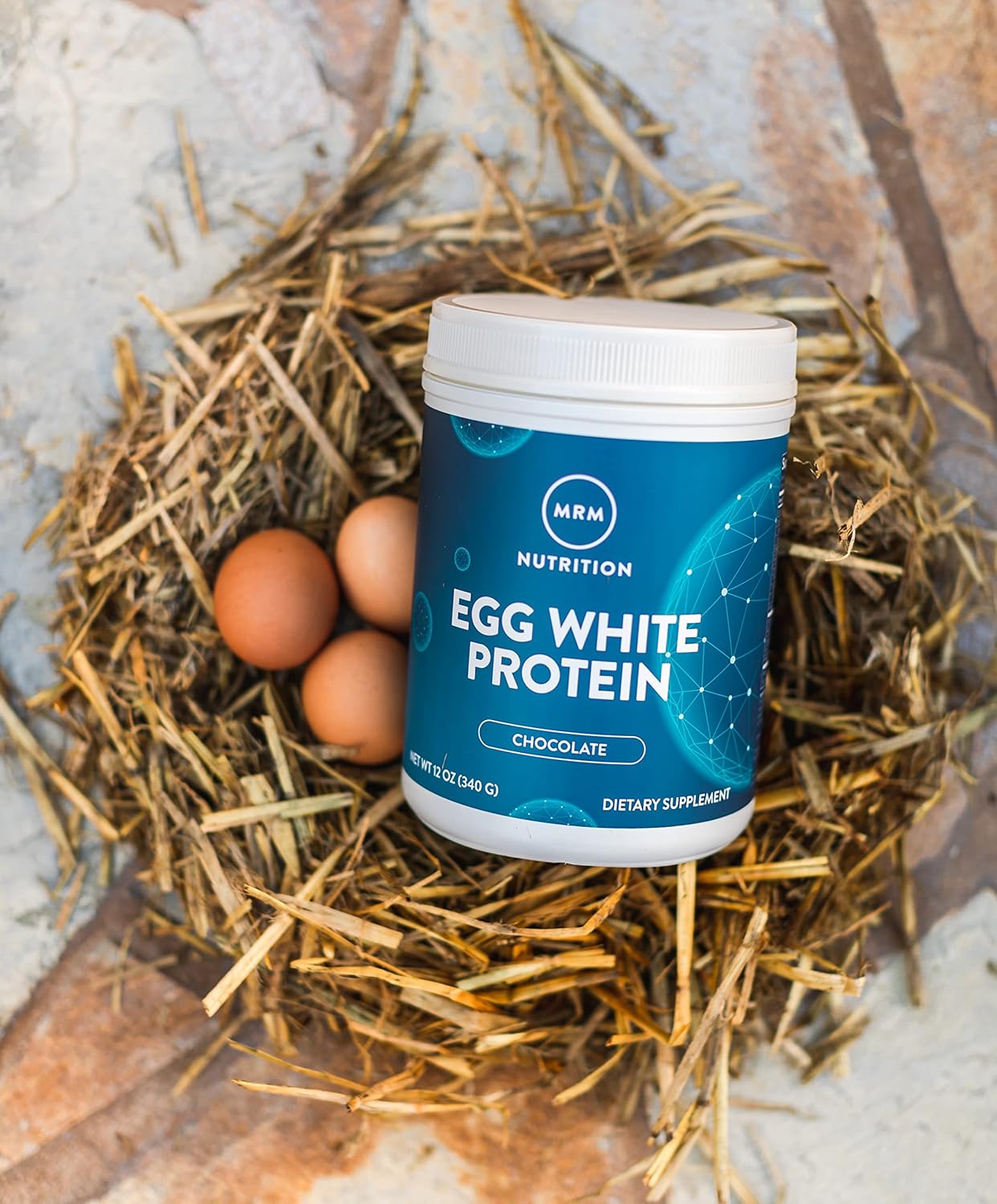 Chocolate Flavored MRM Nutrition Egg White Protein Powder - 23g Protein, Fat-Free, Digestive Enzymes, Clinically Tested - 10 Servings
