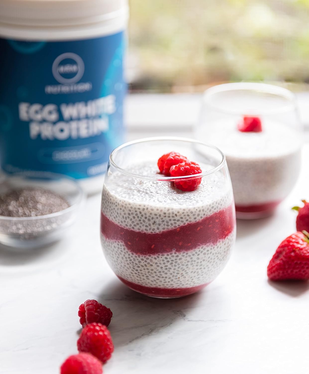 Chocolate Flavored MRM Nutrition Egg White Protein Powder - 23g Protein, Fat-Free, Digestive Enzymes, Clinically Tested - 10 Servings