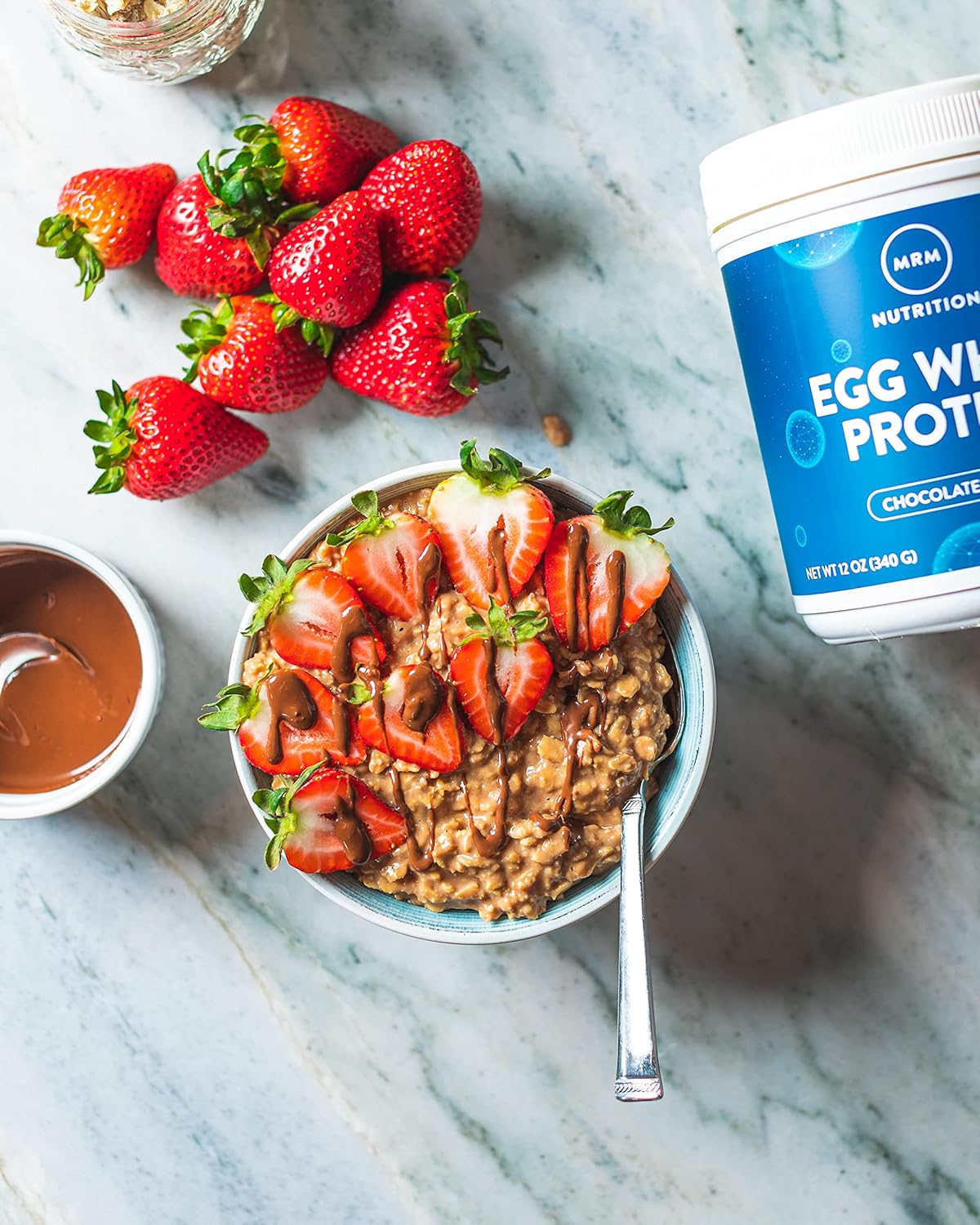 Chocolate Flavored MRM Nutrition Egg White Protein Powder - 23g Protein, Fat-Free, Digestive Enzymes, Clinically Tested - 10 Servings