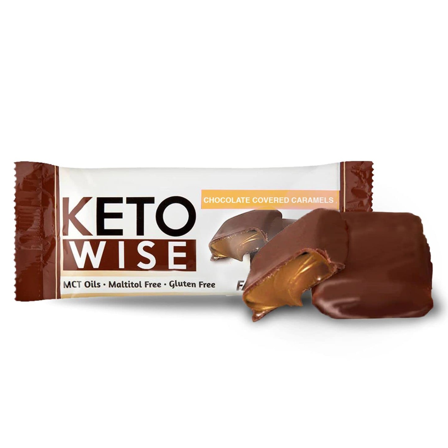 Chocolate MCT Oil Fat Bombs - Low Fat, Low Carb Keto Snack - 8g Fat, 2g Net Carbs - Chocolate Caramels, 2 Count (Pack of 16)