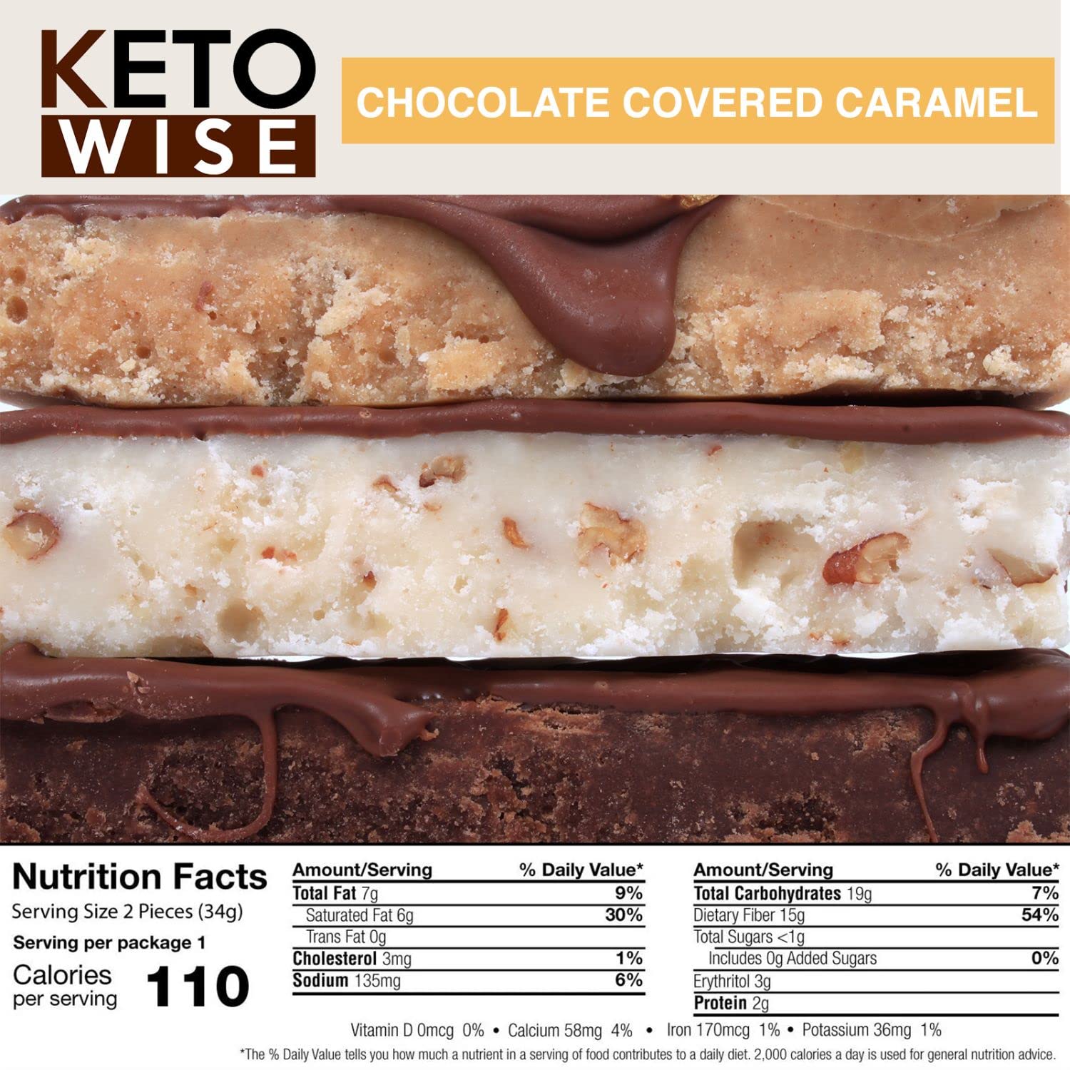 Chocolate MCT Oil Fat Bombs - Low Fat, Low Carb Keto Snack - 8g Fat, 2g Net Carbs - Chocolate Caramels, 2 Count (Pack of 16)