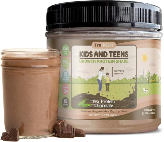 Chocolate Milk Flavor Plant Protein Shake for Kids & Teens - Pediatrician-Endorsed Growth & Development Powder - Vitamins & Minerals for Picky Eaters - Ages 5+