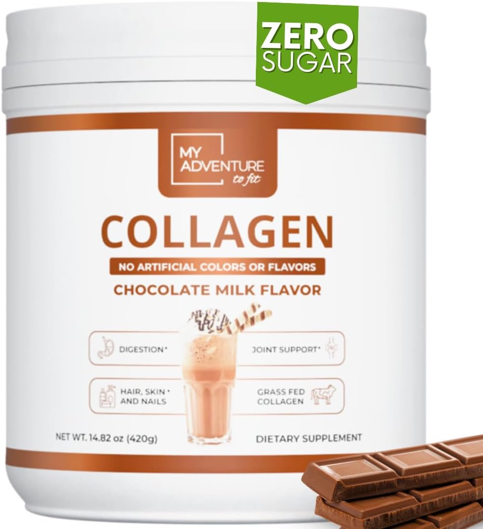 Chocolate Milk Hydrolyzed Collagen Powder for Women - Grass Fed Protein for Muscle Growth - Keto-Friendly 420g Powder for Joints & Gut Health