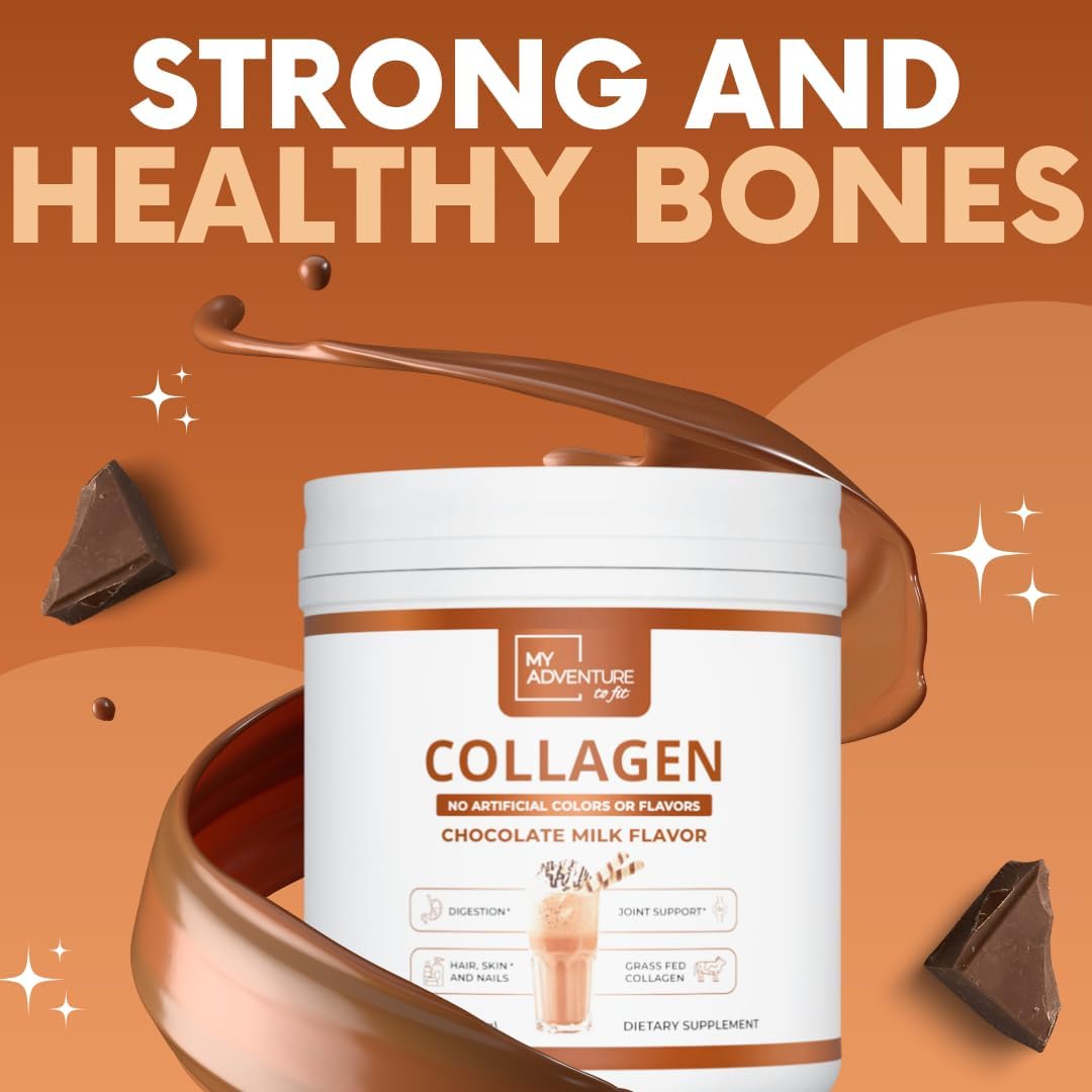 Chocolate Milk Hydrolyzed Collagen Powder for Women - Grass Fed Protein for Muscle Growth - Keto-Friendly 420g Powder for Joints & Gut Health