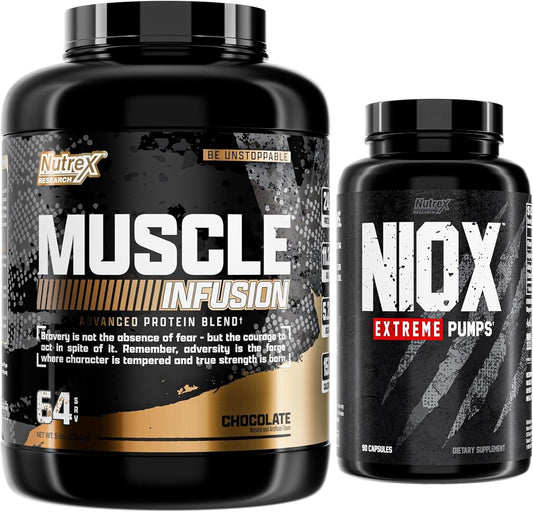 Chocolate Muscle Infusion Whey Isolate Plus Niox Bundle by Nutrex Research: Premium Whey Protein Powder - BoostGo Australia