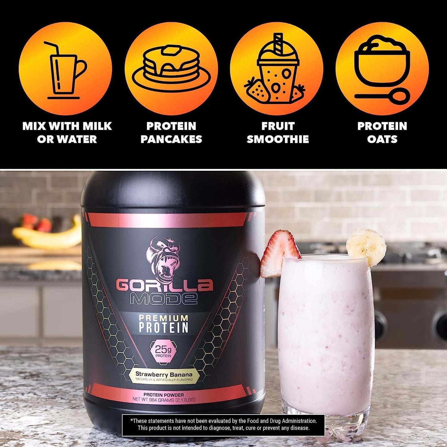 Chocolate Peanut Butter Gorilla Mode Whey Premium Protein - 25g Protein, Muscle Recovery & Growth - 30 Servings - BoostGo Australia