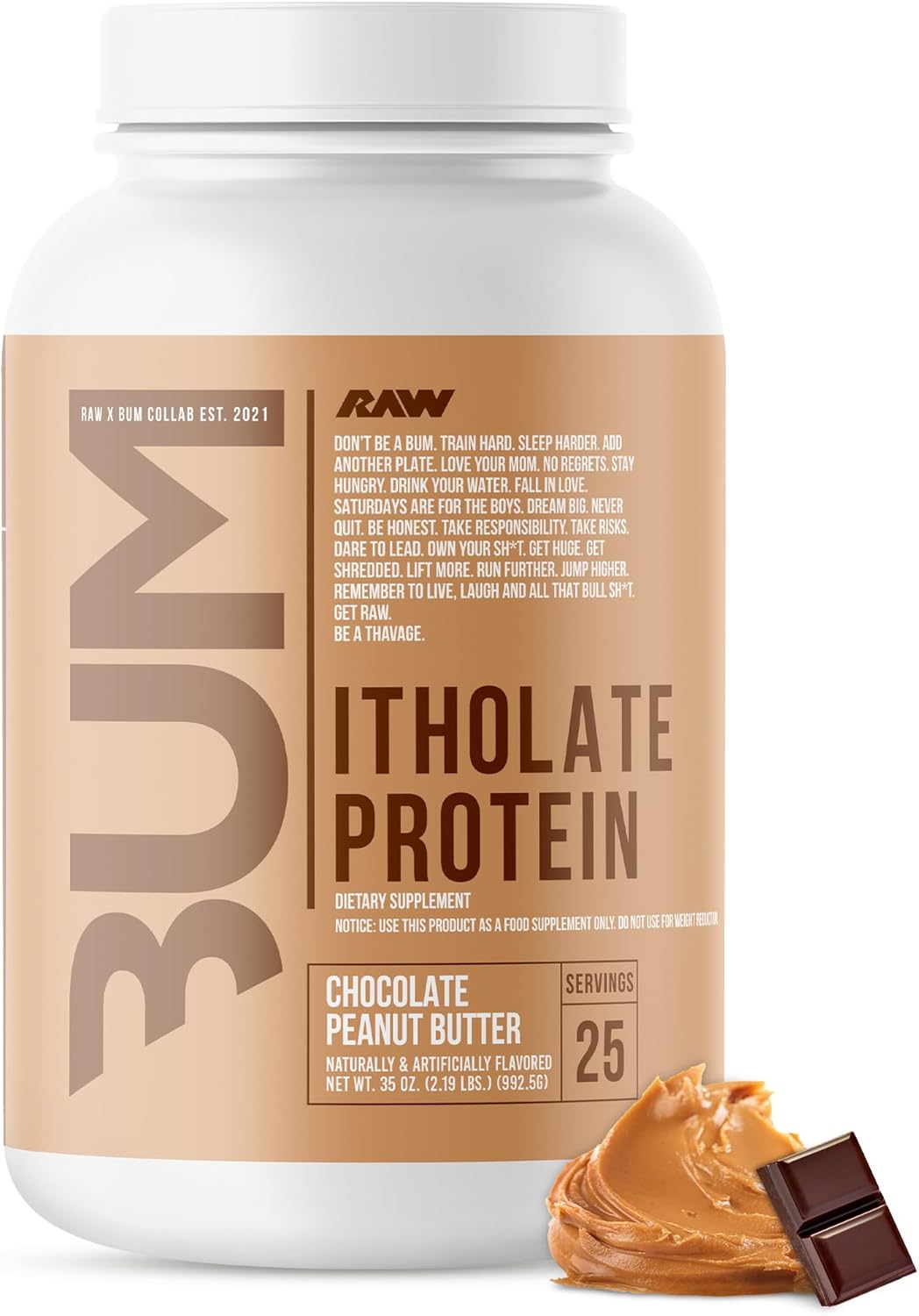 Chocolate Peanut Butter Grass-Fed Whey Isolate Protein Powder for Muscle Growth & Recovery - 25 Servings