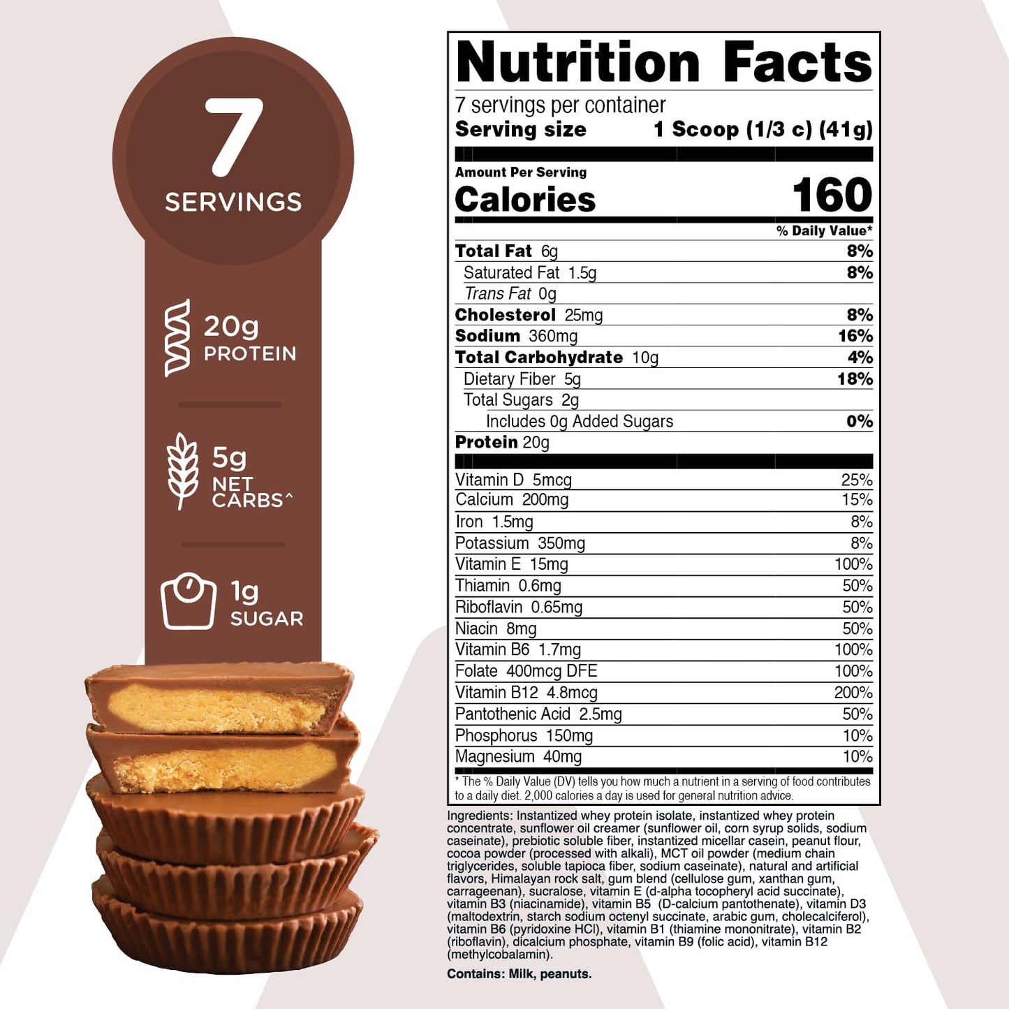 Chocolate Peanut Butter Meal Replacement Shake Powder - 7 Servings, Gluten Free, Non-GMO - TransformHQ