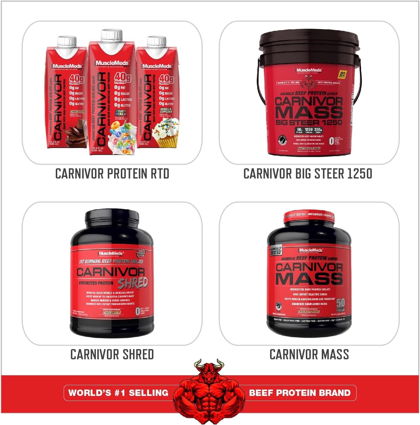 Chocolate Peanut Butter MuscleMeds Carnivor Beef Protein Isolate Powder - 4.14 lb