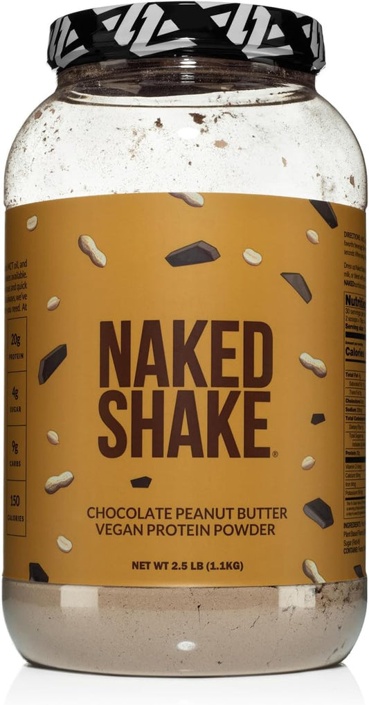 Chocolate Peanut Butter Vegan Protein Powder with MCT Oil - Gluten-Free & Non-GMO - 30 Servings