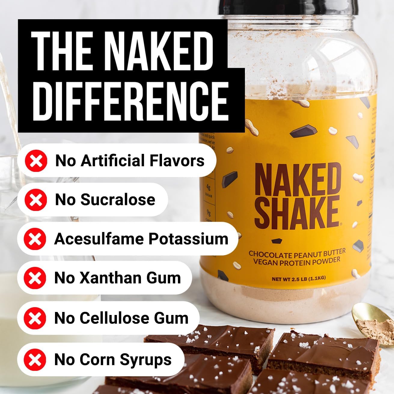 Chocolate Peanut Butter Vegan Protein Powder with MCT Oil - Gluten-Free & Non-GMO - 30 Servings
