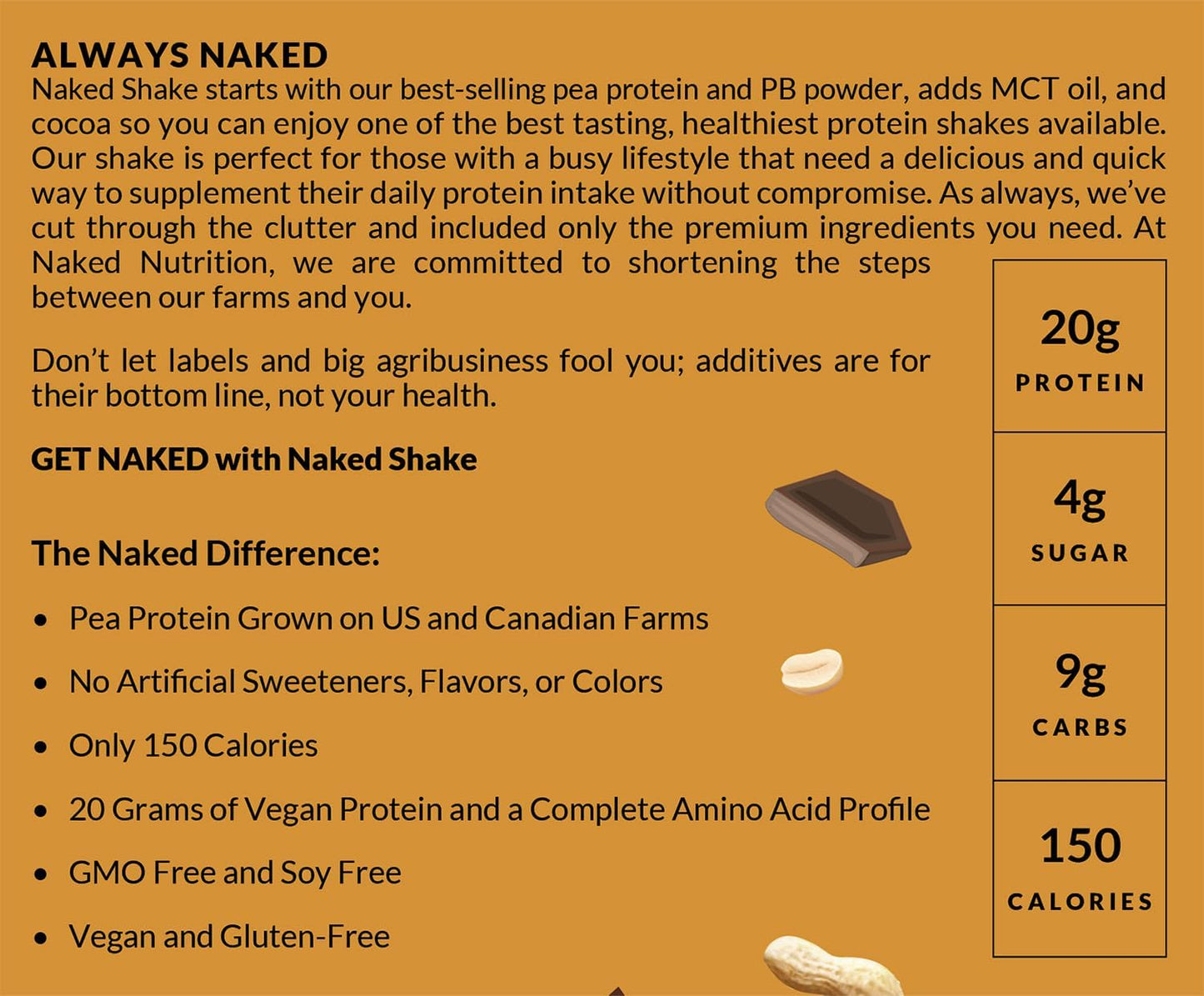 Chocolate Peanut Butter Vegan Protein Powder with MCT Oil - Gluten-Free & Non-GMO - 30 Servings